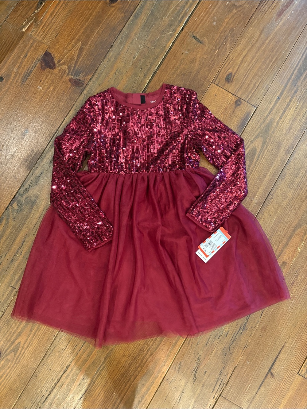 Cat & Jack Girls' Pink Sequin Tulle Dress